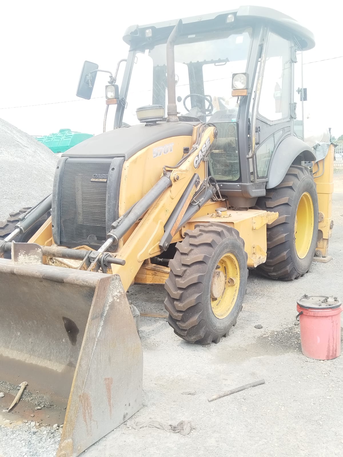 Backhoe loader in operation
